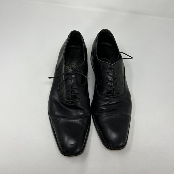 Salvatore Ferragamo Cap Toe Oxford Dress Shoes Black Mens Size 7.5 D main image 4